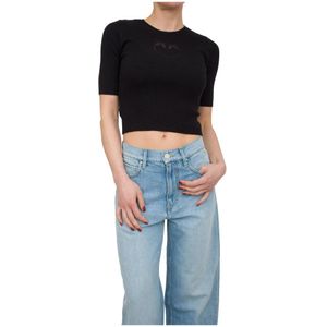 Pinko, Dames, Truien, Zwart, Maat: S Katoen,