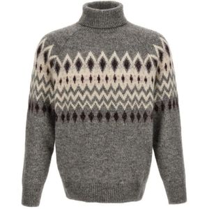 Brunello Cucinelli, Heren, Truien, Grijs, Maat: S Katoen,