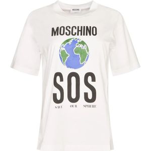 Moschino, Dames, Tops, Wit, Maat: L