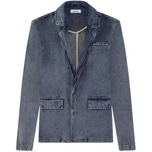 Flâneur, Heren, Jassen, Blauw, Maat: S Denim,