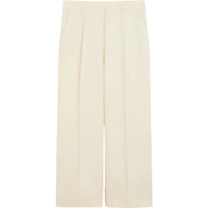 Weekend Max Mara, Dames, Broeken, Beige, Maat: S Linnen,