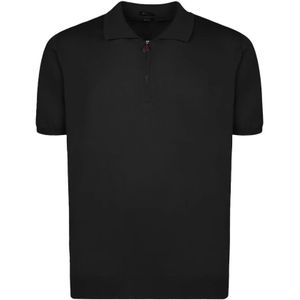 Kiton, Heren, Tops, Zwart, Maat: M Katoen,