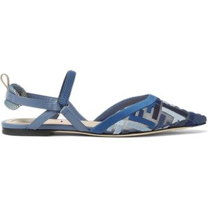 Fendi, Dames, Schoenen, Blauw, Maat: 36 EU Polyamide,