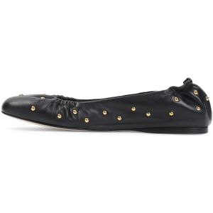 Chloé Zwarte Leren Ballerinas Elegante Stijl , Black , Dames , Maat: 37 EU