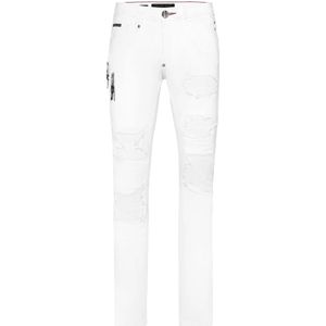 Philipp Plein, Heren, Jeans, Wit, Maat: W29 Denim,