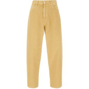 Carhartt Wip, Heren, Broeken, Beige, Maat: W34 Katoen,