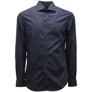 Armani, Heren, Overhemden, Blauw, Maat: M Katoen,