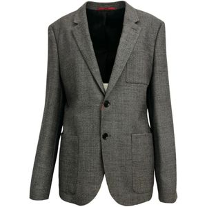 Hugo, Heren, Jassen, Grijs, Maat: L Wol,