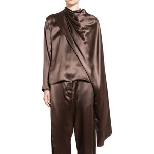 Magda Butrym, Dames, Blouses & Shirts, Bruin, Maat: XS Zijde,