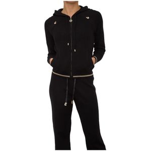 Liu Jo, Dames, Sweatshirts & Hoodies, Zwart, Maat: S Viscose,