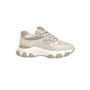 Hogan Beige Sneakers voor Dames , Beige , Dames , Maat: 38 1/2 EU