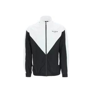 Balmain Logo Windbreaker Jas , Black , Heren , Maat: L