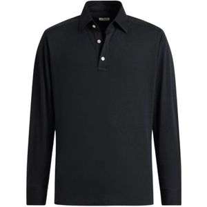 Kiton, Heren, Tops, Blauw, Maat: M Katoen,
