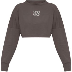 Palm Angels, Dames, Tops, Grijs, Maat: L Katoen,