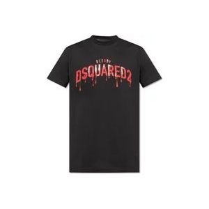 Dsquared2 T-shirt met logo , Black , Heren , Maat: XS