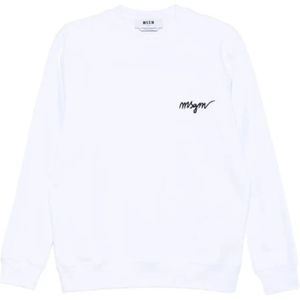 Msgm, Dames, Sweatshirts & Hoodies, Wit, Maat: XS Katoen,