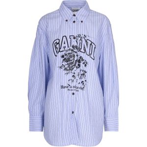 Ganni, Dames, Blouses & Shirts, Blauw, Maat: XS