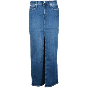Calvin Klein Jeans, Dames, Rokken, Blauw, Maat: W31 Katoen,