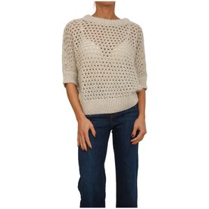Nenette, Dames, Truien, Beige, Maat: XS Wol,