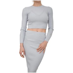 Patrizia Pepe, Dames, Truien, Grijs, Maat: M Viscose,