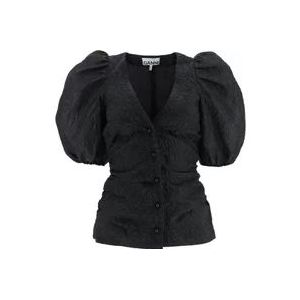 Ganni Blouses , Black , Dames , Maat: XS