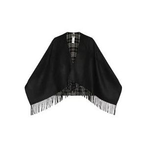 Burberry Wollen Poncho , Black , Dames , Maat: ONE Size