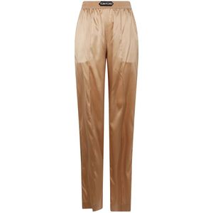 Tom Ford, Dames, Broeken, Beige, Maat: M Zijde,