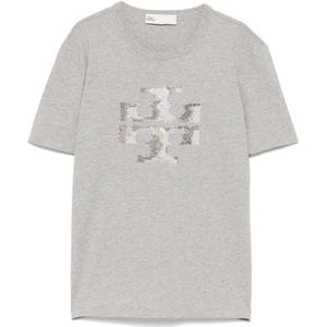 Tory Burch, Dames, Tops, Grijs, Maat: XS Katoen,