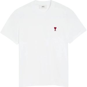 Ami Paris, Heren, Tops, Wit, Maat: S Katoen,