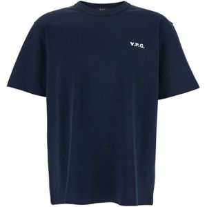 A.p.c., Heren, Tops, Blauw, Maat: XL Katoen,