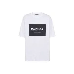 Balmain Main Lab label T-shirt , White , Heren , Maat: XL