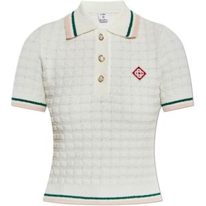 Casablanca, Dames, Tops, Wit, Maat: XS Leer,