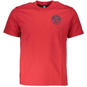 North Sails - T-shirt - Rood - Katoen - Korte Mouwen - Ronde Hals