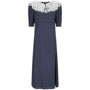 Alessandra Rich, Dames, Jurken, Blauw, Maat: M Zijde,