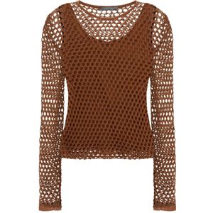 Alberta Ferretti, Dames, Tops, Bruin, Maat: XS Katoen,
