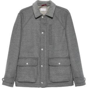 Brunello Cucinelli, Heren, Jassen, Grijs, Maat: M Wol,