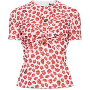 Versace, Dames, Blouses & Shirts, Rood, Maat: 2XS Zijde,