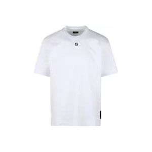Fendi Metal FF Detail T-Shirt , White , Heren , Maat: M