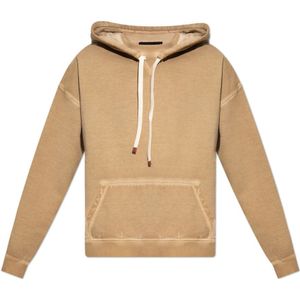 Dsquared2, Heren, Sweatshirts & Hoodies, Beige, Maat: L Katoen,
