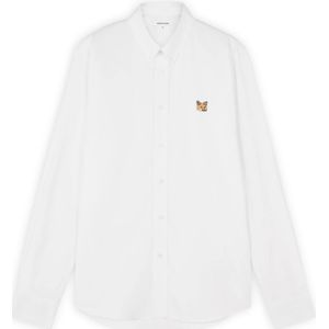 Maison Kitsuné, Heren, Overhemden, Wit, Maat: L Katoen,
