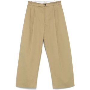Studio Nicholson, Heren, Broeken, Bruin, Maat: M Zijde,