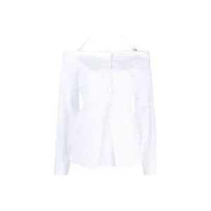Jacquemus Witte Off-Shoulder Peplo Blouse , White , Dames , Maat: S