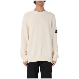 Stone Island, Heren, Truien, Wit, Maat: 2XL Katoen,