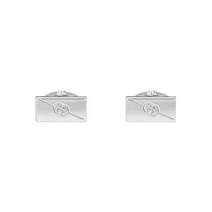 Gucci Manchetknopen van sterling zilver met Interlocking G-logo , Gray , Dames , Maat: ONE Size