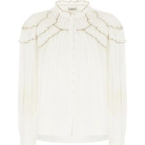 Marant étoile, Dames, Blouses & Shirts, Wit, Maat: S Katoen,