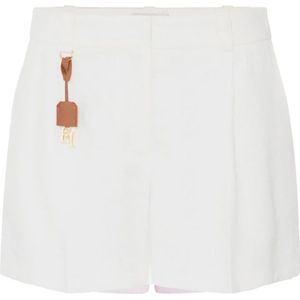 Elisabetta Franchi, Dames, Korte broeken, Wit, Maat: M Linnen,