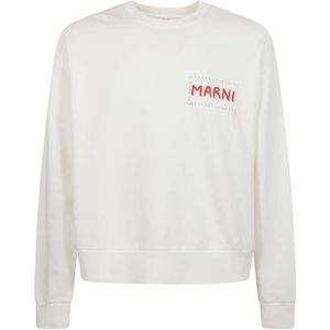 Marni, Heren, Sweatshirts & Hoodies, Wit, Maat: XL Katoen,