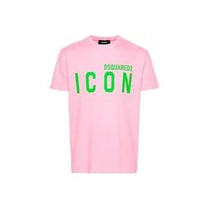 Dsquared2 T-Hemden , Pink , Heren , Maat: 3XL