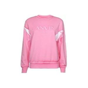 Lanvin Peony Aw23 Katoenen Sweatshirt , Pink , Dames , Maat: XS