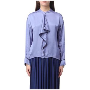 Alessia Santi, Dames, Blouses & Shirts, Blauw, Maat: XS Zijde,